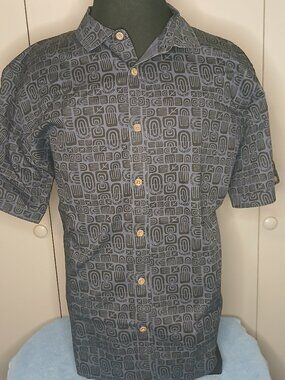 Meaito Men's 3XL Modern Warrior Gray Black Geome Pattern Shirt (1043C4)